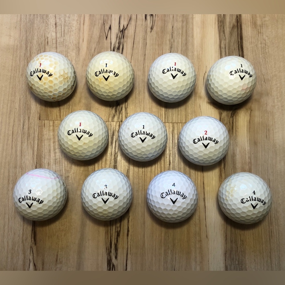 Callaway HEX Black Chrome Tour Golf Balls Lot of 11 Used Mixed Models